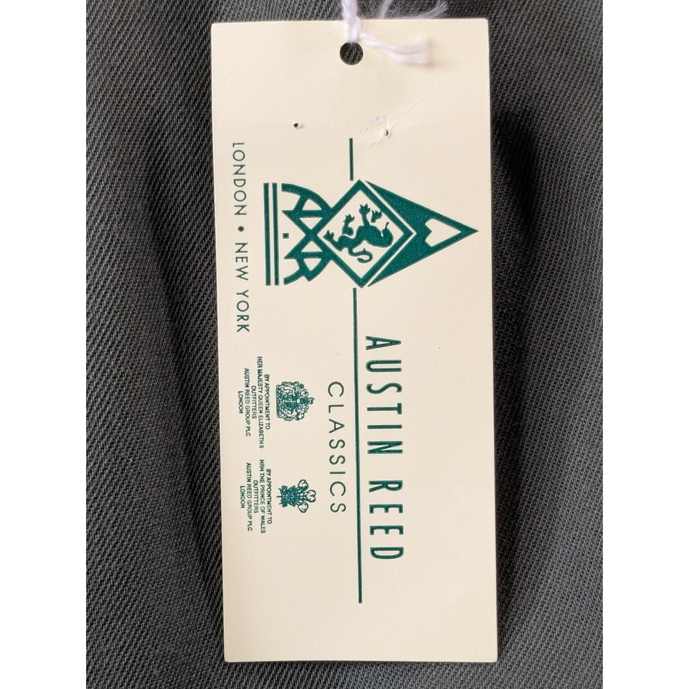 Austin Reed Classics Green 100% Worsted Wool Pleated High Rise Trousers Size 10 - Picture 11 of 14